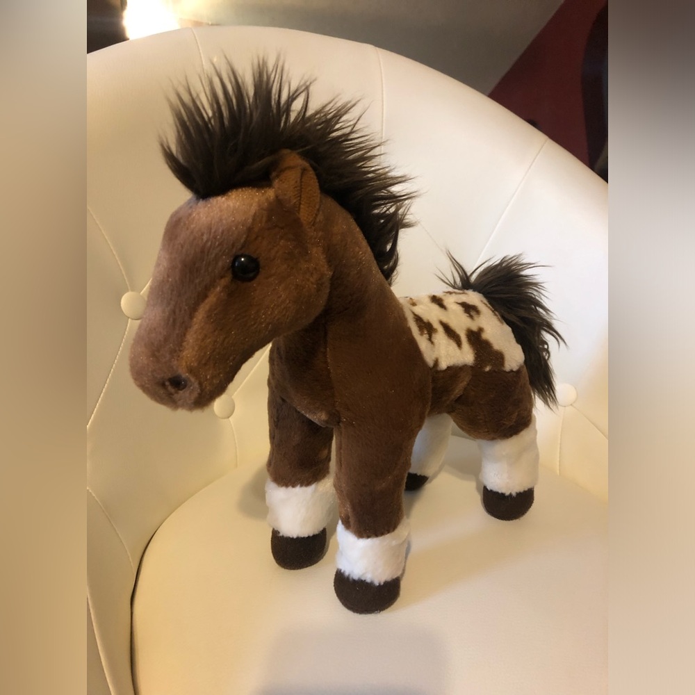 Aurora Plushy Brown White Standing Horse Spotted Spots Like New